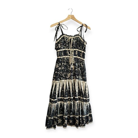 Ulla Johnson Indah Dress, Size 2, Rainforest , Cream/black, New with tag - Picture 3 of 16